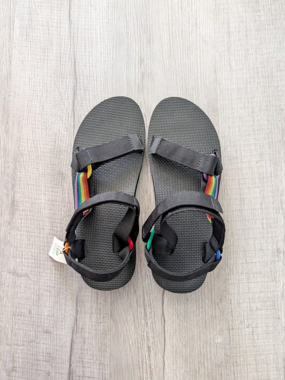 Teva Midform Pride Rainbow Men’s Size 10 Black Hiking Trail Sandals EU 43